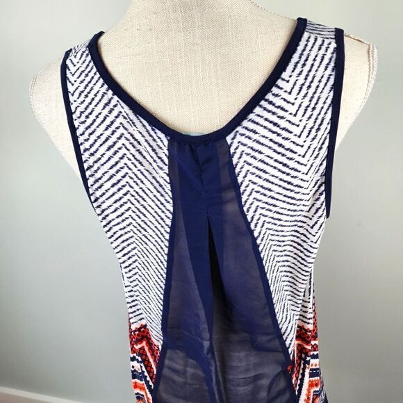 Julie's Closet Women's Sleeveless Sheer Back Hi Low Hem Top Size Large - Picture 6 of 8